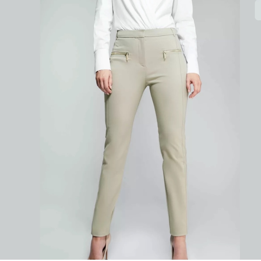 New Guess Marciano Giotto High Waisted Zipper Slim Dressy Office Pants M